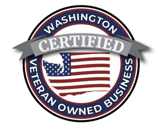 Washington certified veteran owned business badge